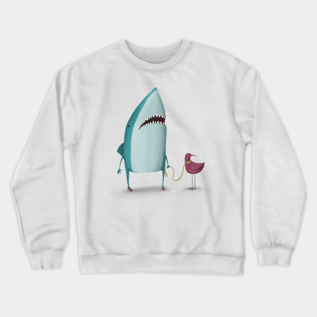 Shark and friend Crewneck Sweatshirt by agrapedesign